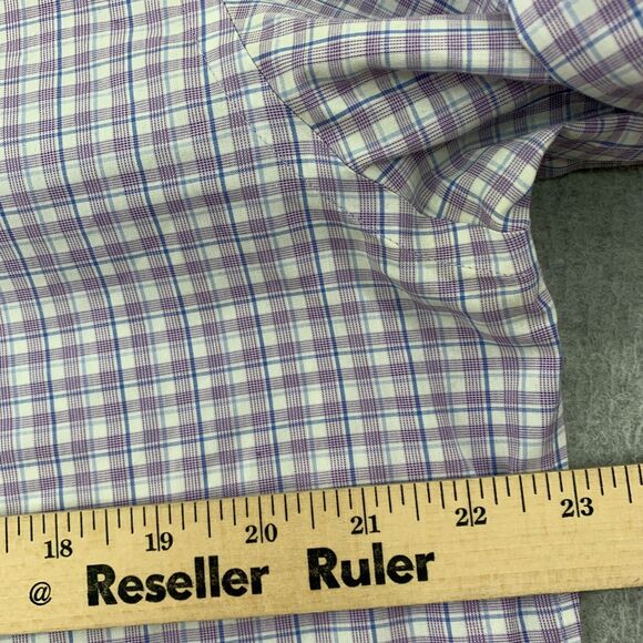 Banana Republic Button Up Shirt Mens Large 16-16 1/2 Plaid Non Iron Slim Fit - Picture 9 of 16